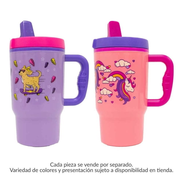 Vaso con Popote Cool Gear de Plástico Varios Modelos con Asa 473 ml