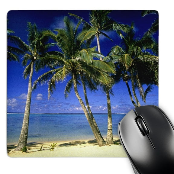 3dRose, Palm lined beach Cook Islands, South Pacific - OC14 MDE0008 - Michael DeFreitas, MousePad