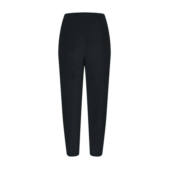 JUSLIO Flannel Womens Pajama Pants Casual Lounge Elastic Waist Warm Regular Fit Comfortable Pajama Pants Black Free Size