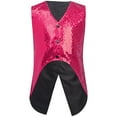 thumbnail image 2 of Hansber Sequins Dance Vest Tops for Boys Jazz Hip-hop Dance Jacket Sparkly Waistcoat Disco Party Dress Up Hot Pink 6, 2 of 4