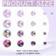 thumbnail image 2 of Flatback Pearls and Rhinestones Set Purple 3mm-10mm Mixed Size Half Round Flat Back Resin Rhinestone Multi Color Bulk for Crafts Art Face Jewelry Nail Shoes Decoration Makeup 1bag, 2 of 6