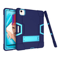 thumbnail image 3 of For iPad Air 4 10.9" 2020 Cover, Kid Friendly Heavy Duty Shock Resistant Rugged Case with Built-in Pen Holder Stand for 2020 Released Apple iPad Air 4 10.9" (Navy+Blue), 3 of 4