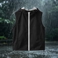 thumbnail image 6 of AHTJRT Hooded Vest for Boys Girls Sleeveless Zip-Up Lightweight Breathable Vests Summer Outdoor Sun Protection Tops with Pockets Black 15-16 Years, 6 of 10