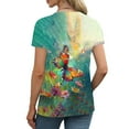 thumbnail image 7 of Spring Tops for Women Viikei Womens Tops Short Sleeve,Plus Size Tops for Women Short Sleeve V Neck Shirts,Women's New Short-sleeved V-neck Pullover Casual Printed Fashion Top Multicolor L, 7 of 7