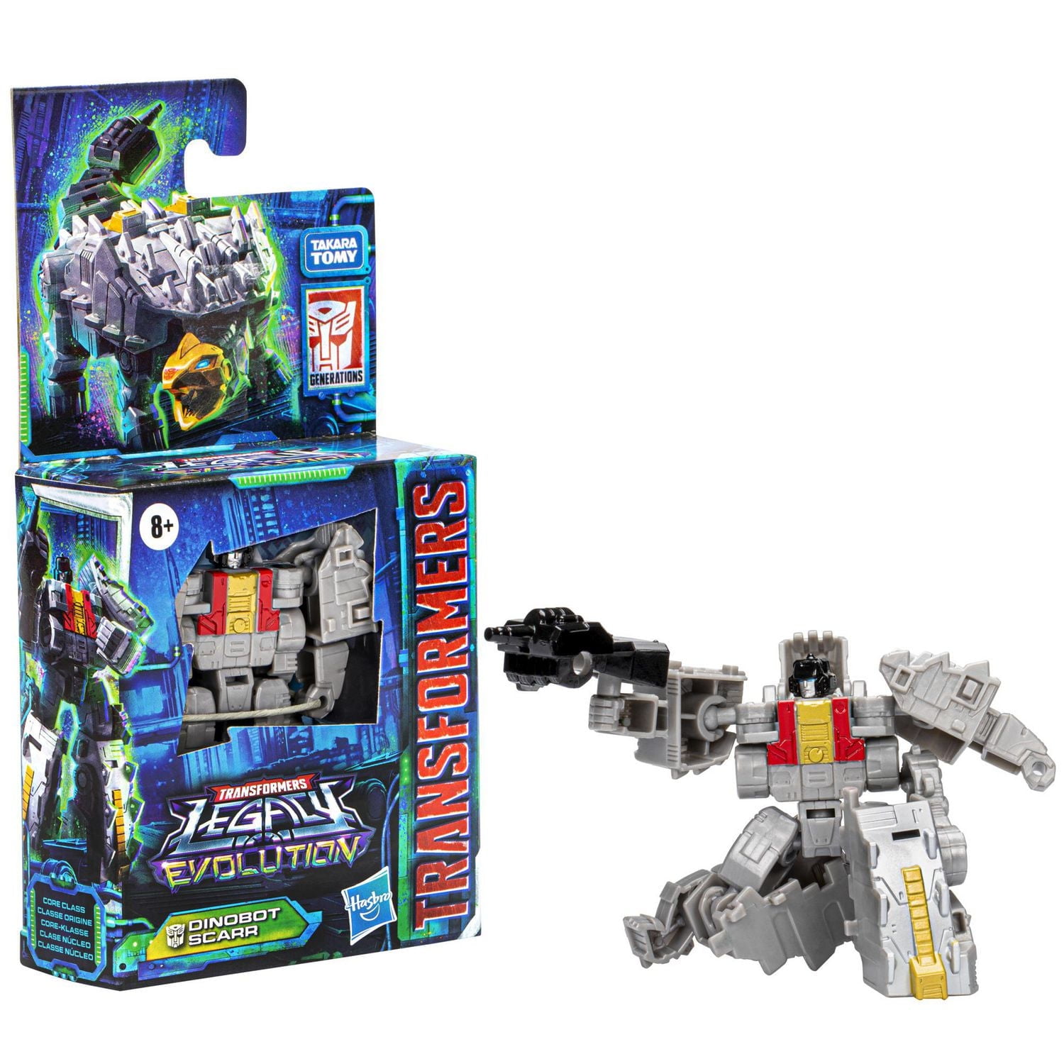 Transformers Generations Legacy Evolution, figurine Dinobot Scarr à conversion de 8,5 cm, classe Origine, pour filles et garçons, à partir de 8 ans