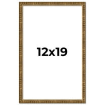 12x19 Frame Gold Kingsley Distressed Solid Wood Picture Frame Width 0.75 Inches | Interior Frame