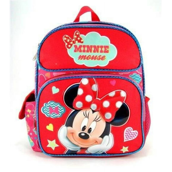 Small Backpack - Disney - Minnie Mouse Red Hearts Girls School Bag 635473