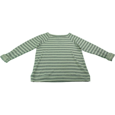 Ellen Tracy Company Womens Size Large Embellished Sweatshirt, Grey Stripe