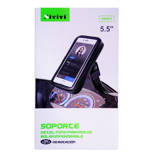Paquete de 3 pz soportes SA921 de celular 5,5" pulgadas impermeable para motocicleta y bicicleta Negro Sivivi SA921