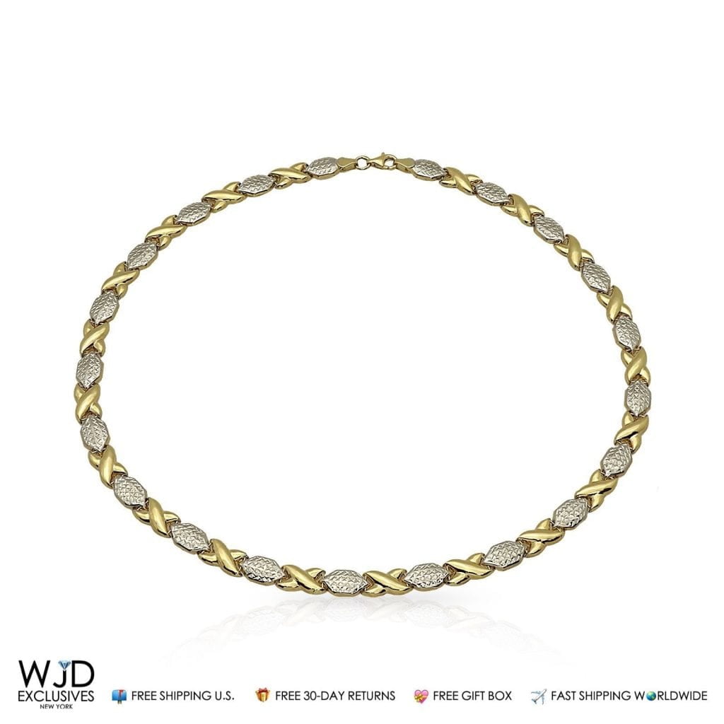 14K Yellow \u0026amp; White Gold Diamond Cut 