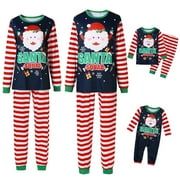 FOCUSNORM Family Matching Christmas Pajamas Set Adults Baby Kids Santa Squad Sleepwear Jammies Nightwear