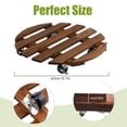 thumbnail image 6 of urorentea 2 Pack 16inch Wooden Plant Caddy with 4 Wheels, Heavy Duty Round Plant Dolly Rollers with Lockable Casters for Outdoor Indoor, Rolling Plant Stand for Large Plant Pots, Flower Pot, Patio, 6 of 8