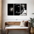 thumbnail image 3 of Elephant Stock Astronaut Space Wall Art - Horizontal Multi Panel Canvas - 3 Pieceliving Room Wall Decor - Photography Astronomy & Space Multi Panel - Black And White Decor - 45" x 28", 3 of 8