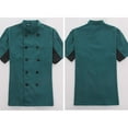 thumbnail image 4 of Mens Shirts Men's Hotel Chefs Short Sleeve Solid Color Buttons Chefs Shirt Jacket Mens Shirt Green XXL, 4 of 4