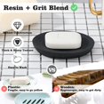 thumbnail image 3 of Soap Dish Tray, Resin and Grit Mixed Soap Holder Container Box, Marble Pattern Oval Soap Plate, Sponge Dish Tray for Bathroom Sink Bedroom Vanity Kitchen Counter-Top Organizer, Gravel Black, 3 of 8