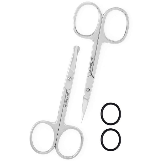 Equinox Mustache Scissors for a Beautiful Facial Hair Look - Use for  trimming, cutting or grooming Brows, Eyelashes, Ear Hair, Mustache,  Eyebrows, Nose Hair and More - Curved and Rounded Safety Design -