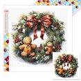 thumbnail image 1 of Con Cuentas Cuadradas 5D DIY Corona Navidad Del Arte 45x45cm, 1 of 9