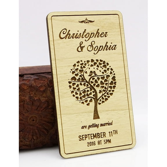 Custom Engraved Wooden Magnet Personalized Gift 20 Rustic Wedding Save the Date Wooden Magnet