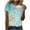 Blue, variant on JSheng Women Summer Floral Print Bloues Casual Round Neck Pullover Loose Short Sleeve T-Shirt for Women
