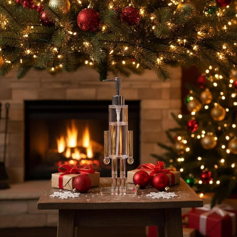 1 PCS Clear Nutcracker Soap Dispenser, Refillable Plastic Hand Soap Bottle for Christmas Holiday Decor, Elegant Kitchen & Bathroom Countertop Decoration