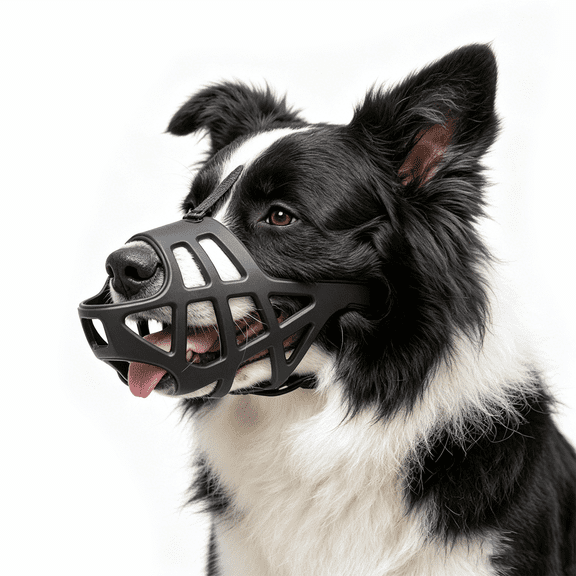 Dog Muzzle – Basket Muzzle for Biting, Chewing and Scavenging – Humane Cage Mouth Cover – Perfect for Grooming and Training Medium Aggressive Reactive Dogs (M, Black)
