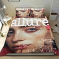 thumbnail image 1 of Billie Eilish Conjunto de sábanas temático, trío de piezas, cómodo y amigable con la piel, diseño único, regalo de decoración para el hogar para familiares, amigos y fans,173X218cm, 1 of 6