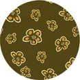 thumbnail image 1 of Ahgly Company Tapis Rond Lavable en Machine Intérieur Transitionnel Marron, 5 Pieds Rond, 1 of 7