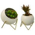 thumbnail image 4 of Admired by Nature ABN5E131-WHT Spherical Planter, Gold, White,   Set of 2 - 8'6" x 13', 4 of 4