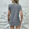 thumbnail image 4 of T Shirts for Women Slim Fit Peplum Short Sleeved Top Blouse T-Shirt Tops Grey M, 4 of 5