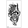 thumbnail image 1 of Tatuaje temporal de calavera negra de Halloween para hombres adultos, realista, león, tigre, lobo, tatuaje falso aterrador, pegatina para antebrazo (xqb-527), 1 of 2