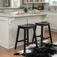 thumbnail image 2 of Linon Condal 26" Backless Wood Saddle Counter Stool, Set of 2, Black, 2 of 9