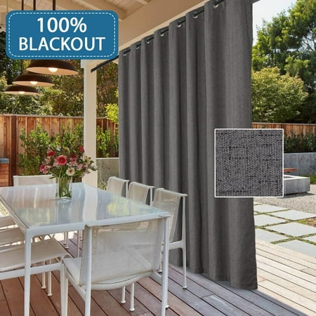 100 Blackout Textured Linen Patio Door Curtains Thermal Drapes