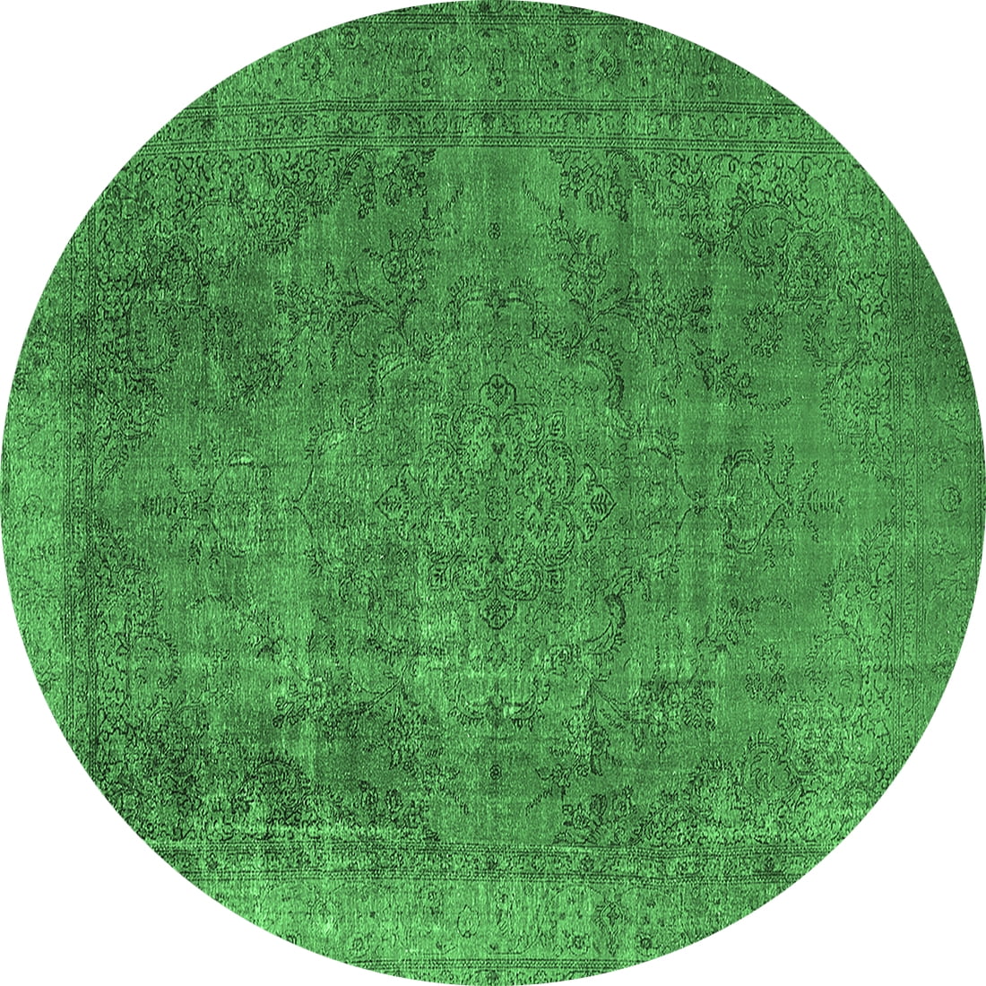 Ahgly Company Indoor Round Oriental Emerald Green Industrial Area Rugs ...