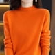 thumbnail image 4 of Suéter de cachemira 100 % lana merino, suéter de punto para mujer, jersey de cuello alto de manga larga, ropa de otoño e invierno, jerséis cálidos, 4 of 5