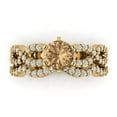 thumbnail image 2 of 1.52 ct Brilliant Round Cut Champagne 14k Yellow Gold Solitaire with Accents Engagement Bridal Wedding Ring Band Set size 8.75, 2 of 7
