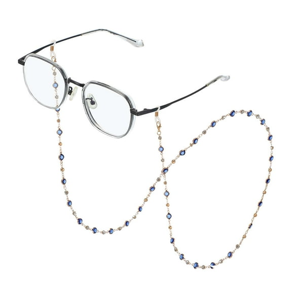 Uxcell Glasses Chain for Women, Eyeglasses Chain with Lanyard Crystal Holder Around Neck, Black