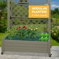 thumbnail image 5 of Uforic Large Planter Box Trellis, Outdoor Raised Garden Bed with Drain Plug and Lockable Wheels,for Climbing Plants, 3.6x1.5x5 FT-Light Brown, 5 of 8