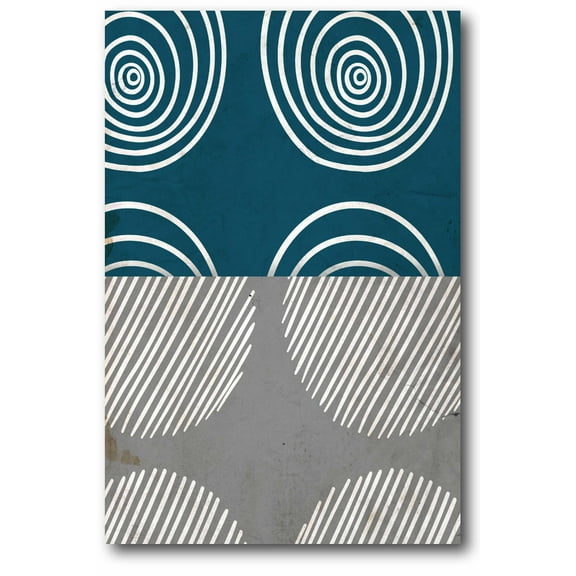 Teal Shapes I Gallery-Wrapped Canvas Wall Art, 12x18