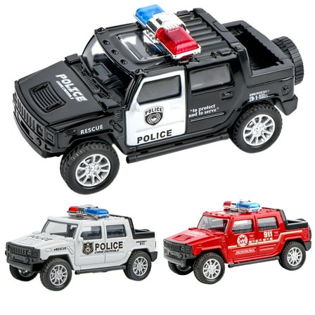 ACDANC Simulation Police Car Toy Pull Back Vehicle for Boys Toddlers and Kids,Push and Go Pull Back Diecast Model Vehicle Car Kids Toy Xmas Gift (4.33")