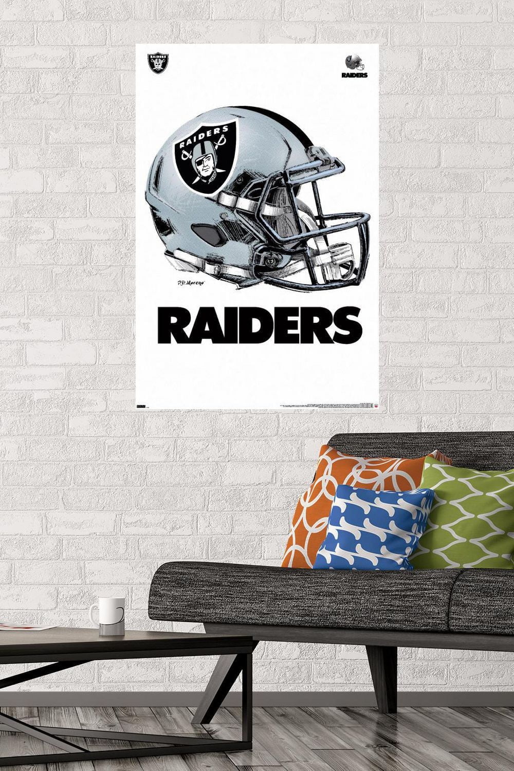 NFL Las Vegas Raiders - Drip Helmet 20 Wall Poster, 22.375" x 34" Framed
