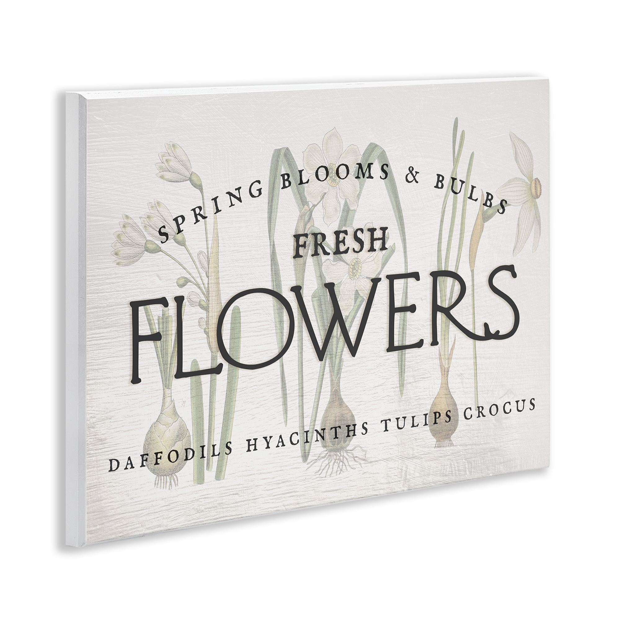 Stupell Industries Fresh Flowers Market Typography Painting Unframed Art Print Wall Art, 14 x 11