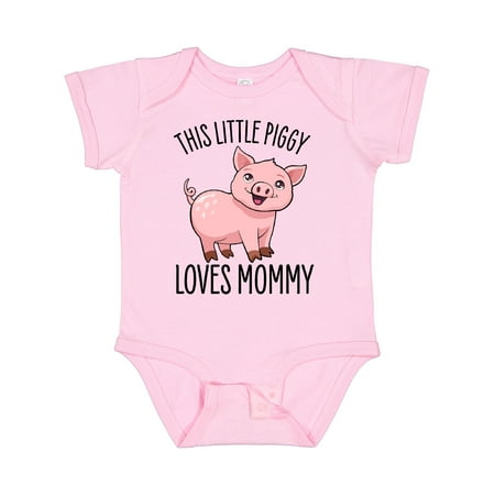 

Inktastic This Little Piggy Loves Mommy- Cute Gift Baby Boy or Baby Girl Bodysuit
