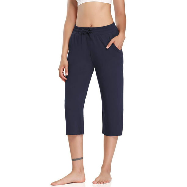 MAWCLOS - MAWCLOS Women Yoga Workout Capri Crop Pants Pockets Running ...