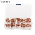 thumbnail image 1 of 200x Car Drain Bolt Crush Washers Copper Oil Plug Gasket Seal Rings Assorted Set, 1 of 10