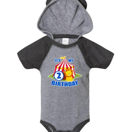 

Inktastic Its My Birthday Circus Tent with Lion 2 years old Gift Baby Boy or Baby Girl Bodysuit
