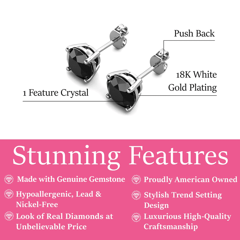 Cate & Chloe Dina Crystal Stud Earrings, Sterling Silver photo 3
