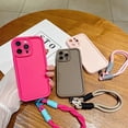 thumbnail image 6 of Luxury Matte Soft Lanyard Rope Phone Case For iPhone 15 14 13 12 11 16 Pro Max X XS Max XR 7 8 Plus Hand Strap Shockproof Cover, 6 of 9