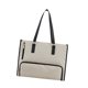 thumbnail image 4 of Bolsa de para mujer bolso de computadora acolchado para viajes de oficina de collage casual Beige, 4 of 8