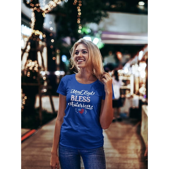 Text: May God, Bless America Tee Women's -Image by Shutterstock