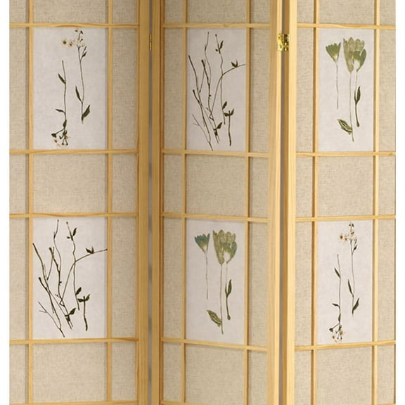Floral Shoji Screen Room Divider